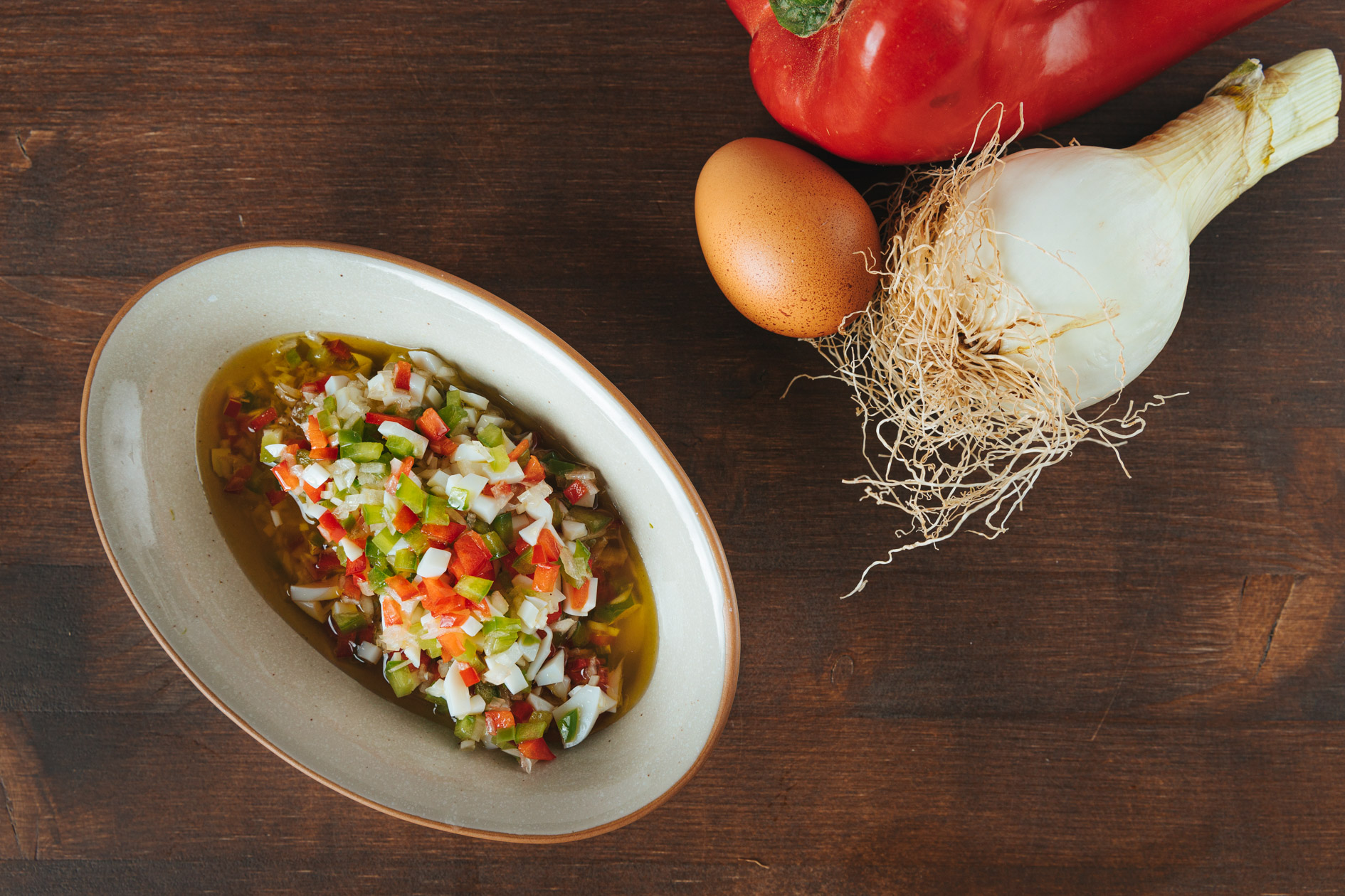 Vinaigrette mit Paprika und Ei